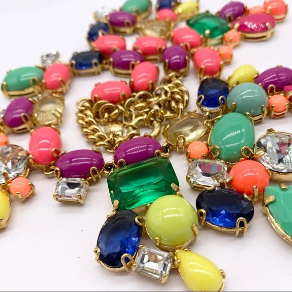 J. Crew Candy Color Mixed Gem Statement Necklace - Picture 3 of 4